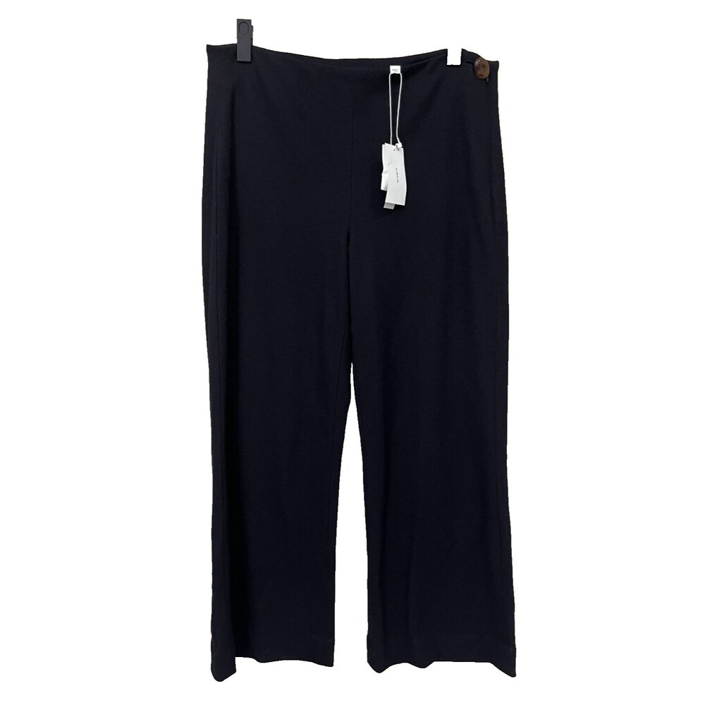 Vince NEW Wool Blend Size 10 Wide Leg Trousers Pants Wood Size Button Black